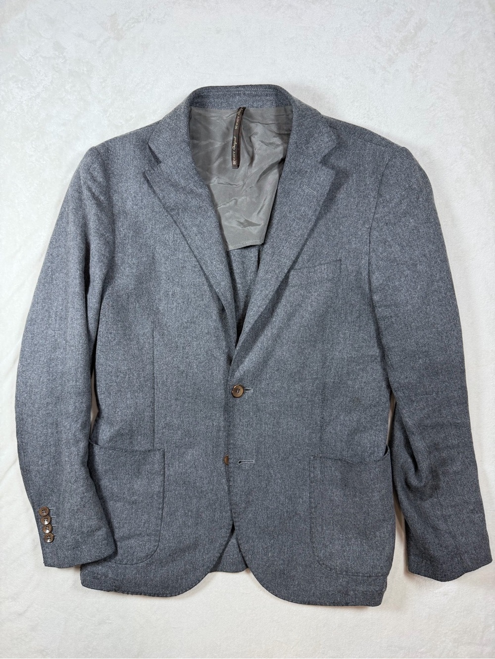 Seventy EU48 US 38R Gray Wool-Blend Patch Pocket Sport Coat Blazer